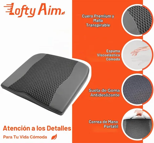 Vista 5 de Lofty Aim Cojín de asiento de automóvil, cómodos cojines de espuma viscoelástica para conducir, alivio del dolor de ciática y espalda baja, almohada