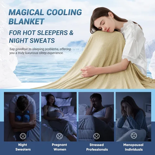 Vista 3 de Manta refrescante que te mantiene fresca en el verano caluroso, manta de tamaño individual o bebé de 51 x 67 pulgadas para adultos, niños y bebés