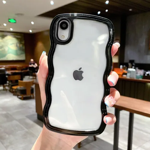 Vista 27 de QLTYPRI Funda compatible con iPhone 7/8/SE, bonita funda transparente con marco ondulado rizado para niñas y mujeres, funda protectora de TPU