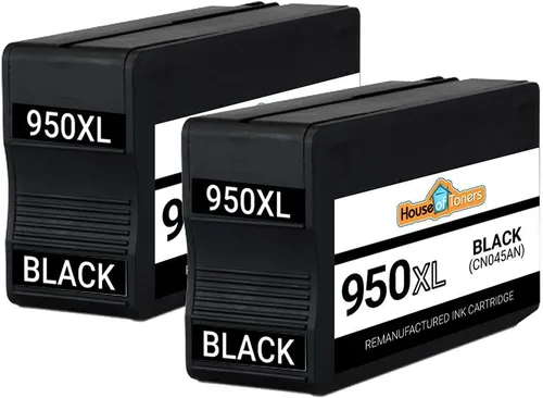 Vista 2 de Houseoftoners Cartuchos de tinta remanufacturados para HP 950XL, reemplazo de alto rendimiento para HP 950XL Officejet Pro 8100 8600 251dw 276dw