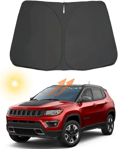 Vista 13 de Parasol para parabrisas de automóvil, ajuste personalizado para Jeep Compass 2007-2016, plegable, para ventana delantera, accesorios interiores