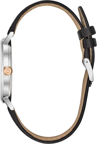 Vista 2 de Bulova 98B254 - Pulsera de piel de becerro para hombre 0787in color negro