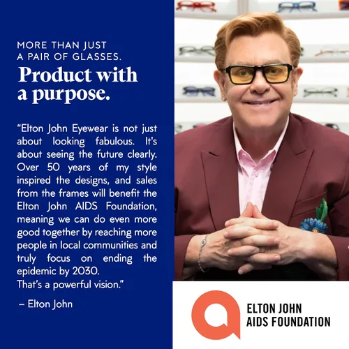 Vista 6 de Elton John Eyewear Tinted Glasses for Men & Women, Fashion Tint - Eyeglases with Non-Glare Lenses & 100% UV Protection