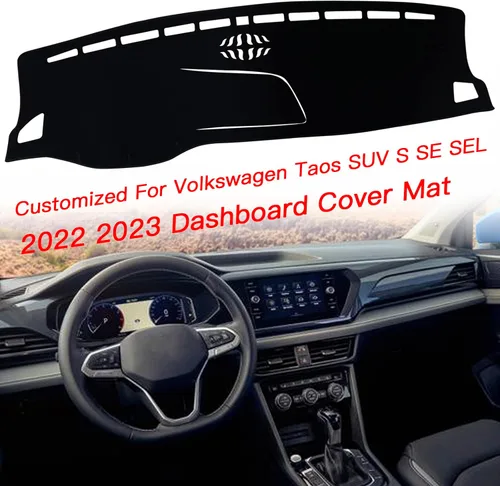 Vista 3 de Cubierta de tapete para salpicadero, consola central interior personalizada compatible con Volkswagen Taos SUV S SE SEL 2022 2023, accesorios