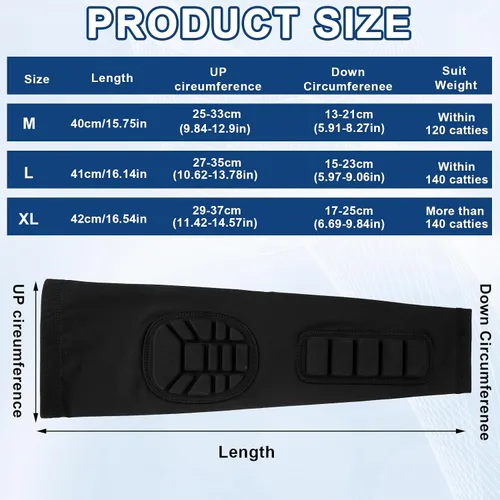 Vista 2 de 2 fundas acolchadas para antebrazo, mangas acolchadas de compresión para voleibol, baloncesto, manga de brazo de fútbol