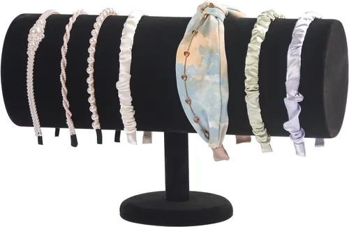 Vista 8 de Coward Organizador de diadema beige T-Bar, soporte de exhibición de banda para el cabello, estante de almacenamiento para niñas y mujeres