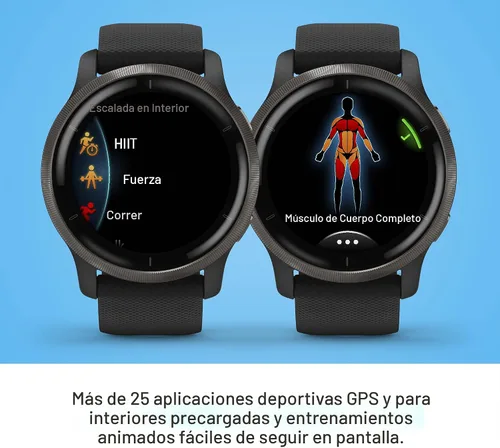 Vista 4 de Garmin Venu Reloj inteligente con GPS con monitoreo avanzado de salud y características de fitness