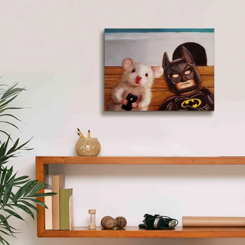 Vista 8 de Epic Graffiti 'Selfie with Superhero' de Lucia Heffernan, arte de pared en lienzo, 16 x 12 pulgadas