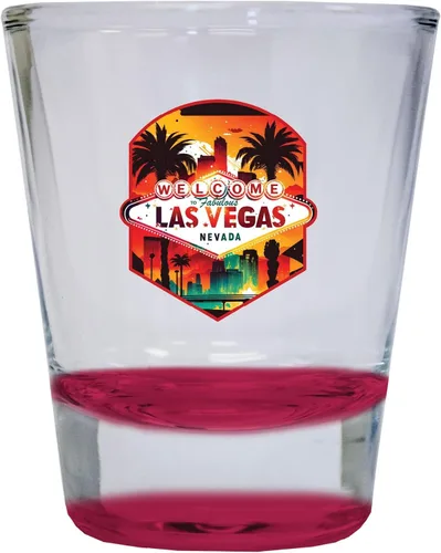 Vista 8 de Las Vegas Nevada Design A Souvenir - Vaso de chupito redondo de 1.5 onzas, color azul, paquete de 2