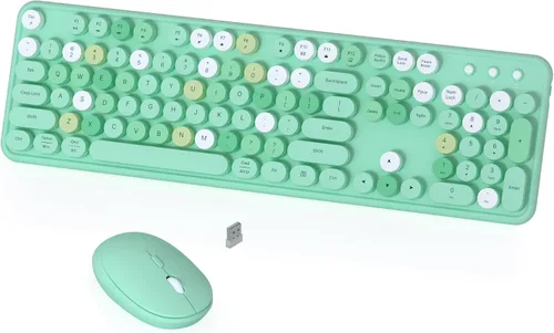 Vista 12 de Combo colorido de teclado y mouse inalámbricos (degradado azul)
