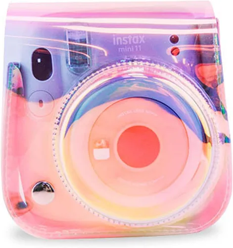 Vista 7 de Yitengteng Illusion - Funda para cámara Fujifilm Instax Mini 11/9/8, funda protectora ajustable de PVC para cámara con correa para el hombro