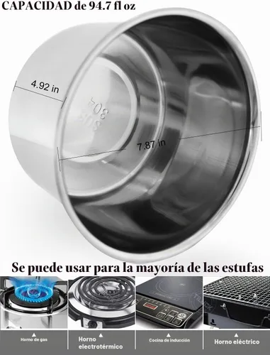 Vista 3 de Juego de olla de caldera doble, caldera doble de 40.6 fl oz, olla de acero