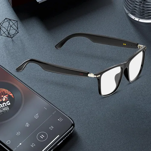 Vista 3 de Gafas inteligentes para hombres y mujeres, gafas Bluetooth y llamadas manos libres, protección contra la luz UV y azul