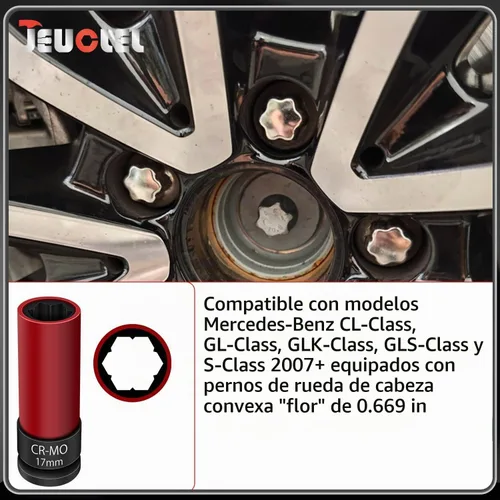 Vista 6 de Enchufe de tuerca de bloqueo de rueda de 0.669 in compatible
