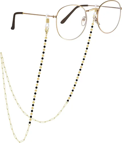 Vista 25 de AllenCOCO Cadena para gafas, correa para lentes de sol para mujer, cadena de oro de 14 quilates, soporte para lentes alrededor del cuello