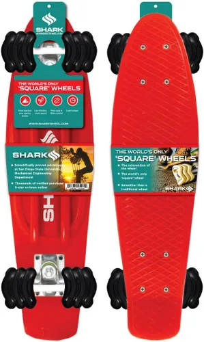 Vista 6 de Shark Wheel 22.5" Polyboard Skateboard – Slim & Flexible Cruiser with 60 mm Shark Wheels for a Smooth Ride Black Tide