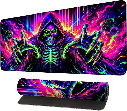 Vista 16 de Alfombrilla de mouse extragrande para juegos con base de goma antideslizante, impermeable para teclado, mouse y oficina, perfecta para jugadores