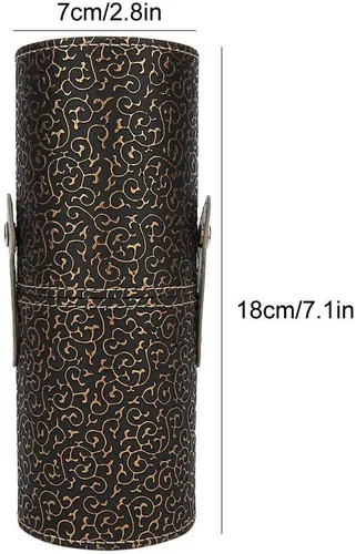 Vista 6 de Soporte para brochas de maquillaje, de piel sintética, portavasos, portátil, para viajes, brochas de maquillaje, organizador de cosméticos