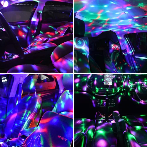 Vista 3 de Luces de fiesta activadas por sonido con control remoto, lámpara