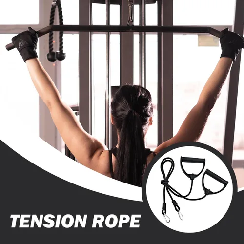 Vista 6 de 2 bandas de resistencia con clips, banda de resistencia fuerte con mango de ABS, bandas de ejercicio, accesorios de cable de repuesto para máquina