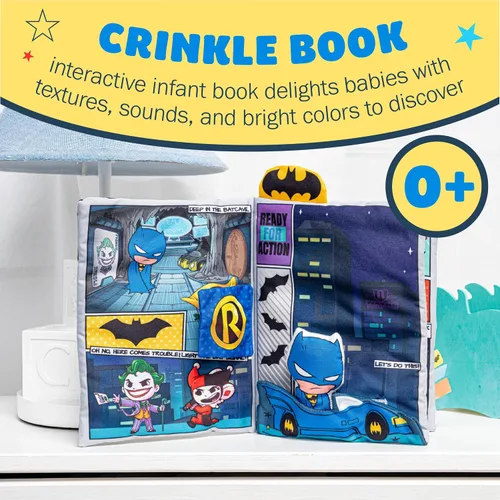 Vista 2 de Mi primer libro de cómics suave - Kids Preferred DC Comics El Batman Bravos Pequeños Héroes Libro sensorial suave para bebés con textura crujiente