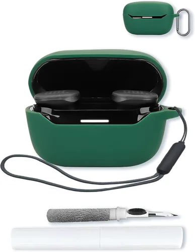 Vista 10 de Funda para JBL Endurance Race 2 True Wireless in Ear Earbuds, protección suave, a prueba de golpes, funda de silicona BOVUGAC con llavero, kit