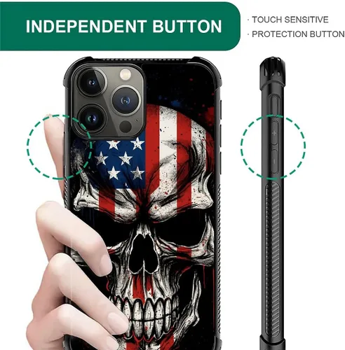 Vista 433 de Funda compatible con iPhone 8, a prueba de golpes, antiarañazos, bandera de ciervos de cola blanca de grano de madera estadounidense