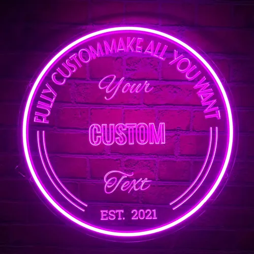 Vista 4 de Letrero de neón personalizado, letrero LED personalizado con nombre, decoración de pared de acrílico, para el hogar, dormitorio, boda, cumpleaños