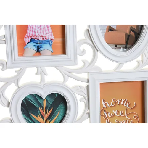 Vista 3 de Marco de Fotos DKD Home Decor 8 fotos Cristal Blanco PP (58 x 2 x 37,5 cm) (2 Unidades)