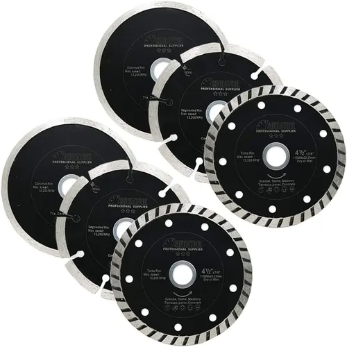 Vista 14 de SHDIATOOL Kit de discos de corte de hojas de sierra de diamante de 4 pulgadas para rueda de corte segmentada de azulejos de porcelana 7/8 "o 5/8