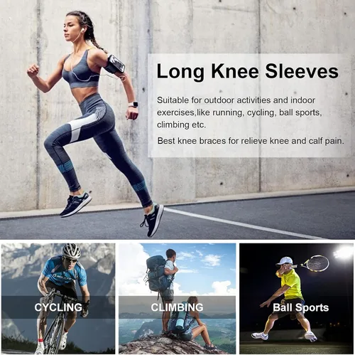 Vista 8 de SKDK - Perneras de compresión para proteger piernas y rodillas, para hombres y mujeres, baloncesto, artritis, ciclismo, fútbol, reducir las venas