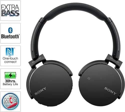 Vista 4 de Auriculares Bluetooth con Extra Bajo MDRXB650BT/B de Sony. sobre las orejas M Negro