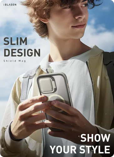 Vista 9 de i-Blason Funda magnética para iPhone 15 Pro Max con soporte para cámara compatible con MagSafe Protección de grado militar Funda transparente