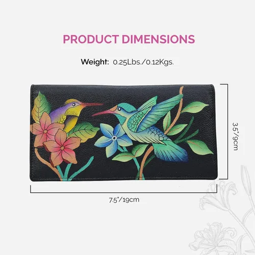 Vista 4 de Anna by Anuschka Women's Hand Painted Leather Two-fold Clutch Wallet
