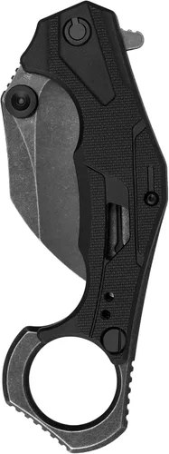Vista 4 de Kershaw Outlier Tactical Karambit Cuchillo Barricade Naranja Multifunción Rescue Pocket Knife