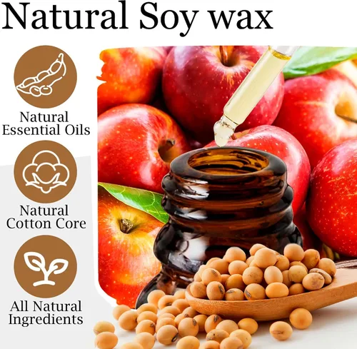 Vista 2 de Lihome Velas de otoño – Decoración de otoño para el hogar, regalos para mujeres, mamá, amiga, cera de soja natural, velas perfumadas de sidra