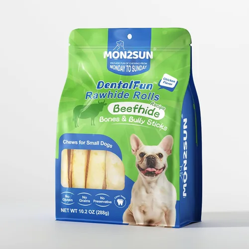 Vista 9 de MON2SUN Rollos de rawhide para perro con forma de Twist Sticks de 6.5 pulgadas, golosinas masticables sabor pollo, 18 unidades para cachorros