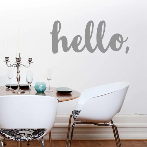 Vista 4 de Hello Decal – El oro Kiss – Cut Hello calcomanía decorativo para pared, diseño de cita by chromantics