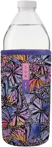 Vista 87 de Sok It BotlSok Funda para botella de agua con cubierta de neopreno aislante (Floral abstracto, se ajusta a CamelBak o Nalgene de 12 onzas)