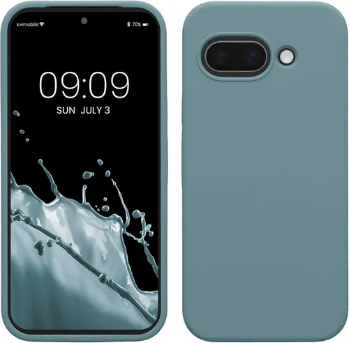 Vista 187 de kwmobile Funda Compatible con Google Pixel 6 Pro - Funda de Teléfono de Silicona TPU con Acabado Suave - Azul Caribe