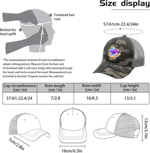 Vista 4 de Hats Magic Mushrooms Baseball Cap for Men Vintage Denim Caps Adjustable
