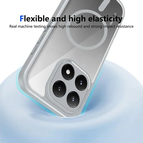 Vista 263 de Funda magnética transparente compatible con Xiaomi 17T, color negro 2 en 1 PC + TPU cubierta de teléfono a prueba de golpes, carcasa protectora