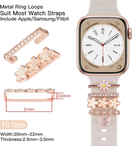 Vista 2 de Anillos decorativos compatibles con Apple Watch de 1.496 pulgadas, 1.575 pulgadas, 1.614 pulgadas, 1.654 pulgadas, 1.732 pulgadas, 1.772 pulgadas