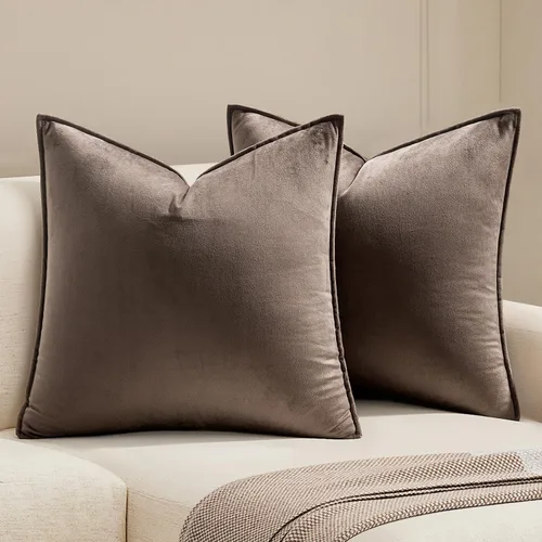 Vista 15 de MIULEE Paquete de 2 fundas de cojín decorativas de terciopelo suave, cuadradas, unicolor, para sofá, dormitorio, automóvil, 16 x 16 pulgadas