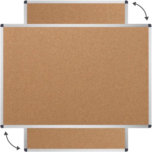 Vista 3 de VIZ-PRO Tablero de anuncios de corcho, 48 x 24 pulgadas, paquete de 3, marco de aluminio plateado