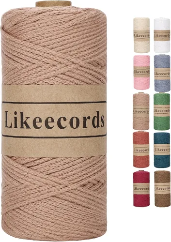 Vista 8 de Likeecords 100% Hilo de Ganchillo de Algodón Cordón de Bolsa de 2mm 170m Cordón de Macramé de 2mm Hilo de Crochet Cuerda de Macramé Regalo para Verde