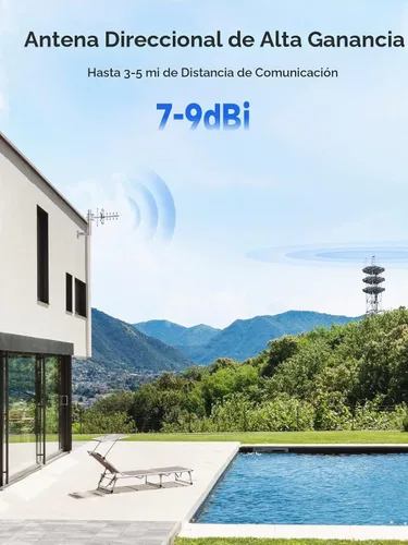 Vista 2 de Antena Yagi direccional para amplificador de señal de teléfono celular/repetidor celular con conector hembra SMA 7-9 dBi 4G LTE banda ancha 698-2700