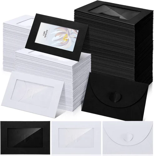 Vista 12 de Uiifan 300 Sobres con Ventana para Tarjetas de Regalo de 4 x 2.8 Pulgadas, Fundas para Tarjetas de Regalo, Mini Sobres con Cierre