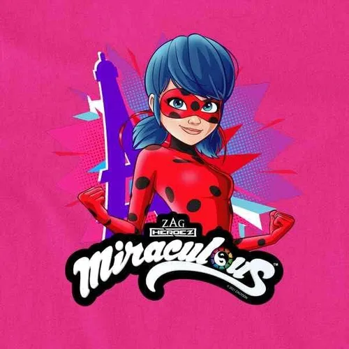 Vista 3 de Miraculous Ladybug and Cat Noir Merch Purple Tower - Camiseta para niños y niñas