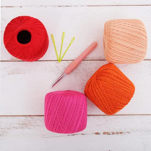 Vista 13 de ThreadArt - Hilo de ganchillo 100% algodón, tamaño 10, cinco bolas de 1.76 oz Soft pure cotton crochet thread for lace, doilies, amigurumi and